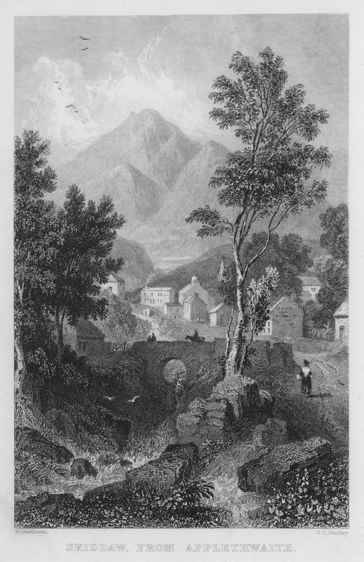 Skiddaw, von Applethwaite (Stich) von Thomas (after) Allom