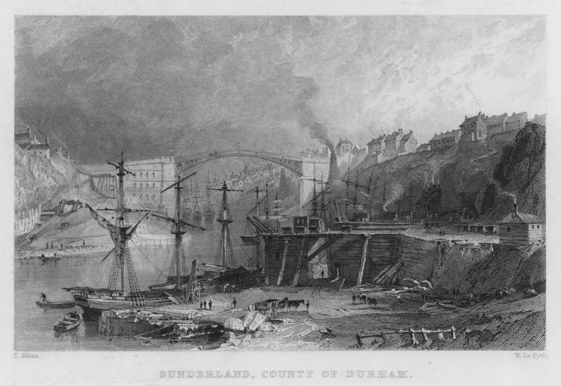 Sunderland, Grafschaft Durham (Stich) von Thomas (after) Allom