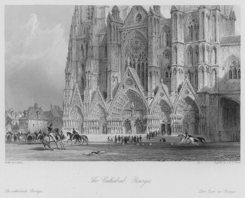 Die Kathedrale, Bourges (Stich) von Thomas (after) Allom