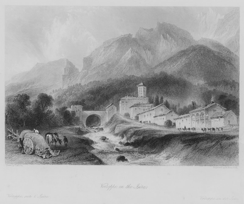 Voiron, an der Isère (Gravur) von Thomas (after) Allom