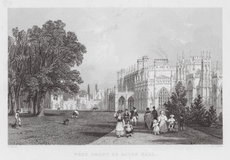 Westfront von Eaton Hall von Thomas (after) Allom