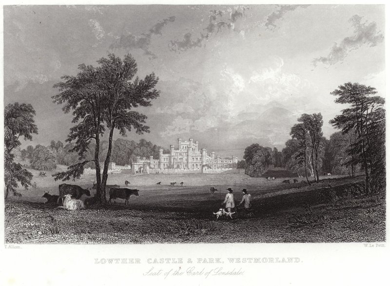 Lowther Castle und Park in Westmorland von Thomas Allom