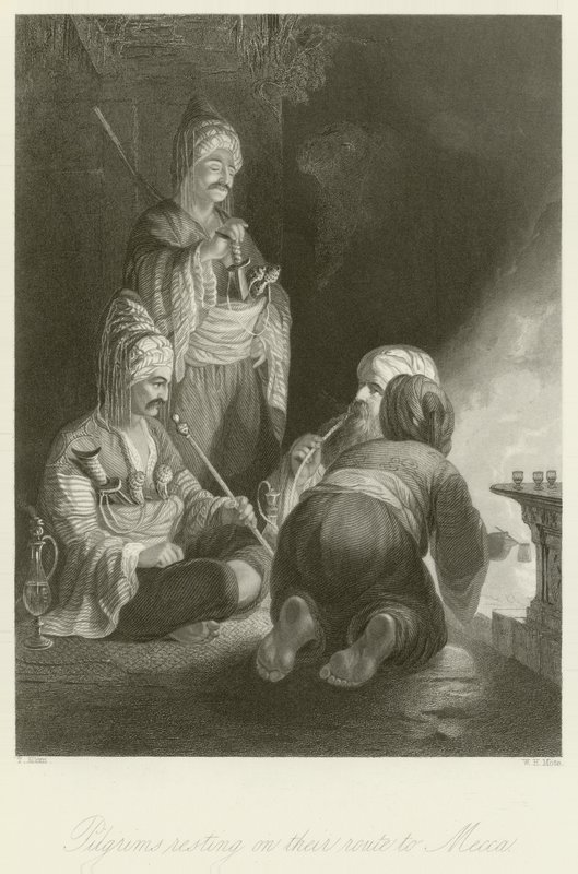 Pilger ruhen auf ihrem Weg nach Mekka von Thomas Allom