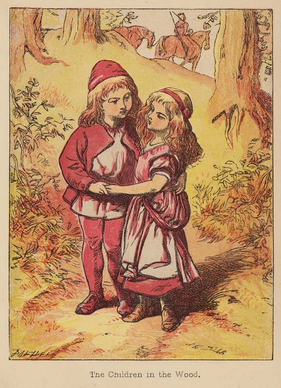 Die Kinder im Wald (farbige Gravur) von Thomas Dalziel