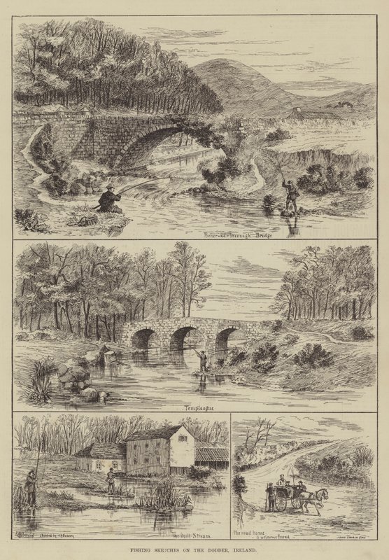Angelskizzen am Dodder, Irland von Thomas Harrington Wilson