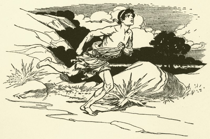 Die Nachricht von Marathon bringen (Gravur) von Thomas Heath Robinson