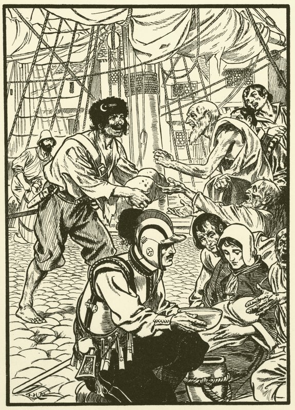Die hungrigen Bürger füttern von Thomas Heath Robinson
