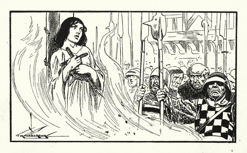 Johanna von Orléans wird verbrannt von Thomas Heath Robinson