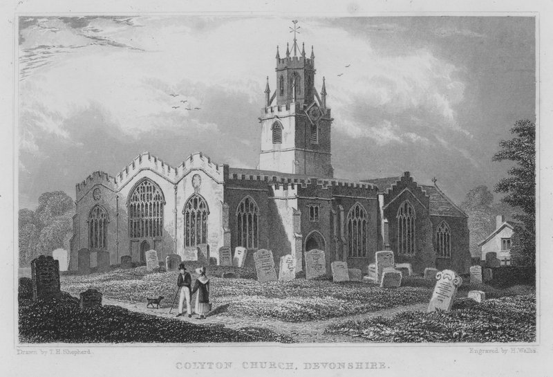 Colyton Kirche, Devonshire (Gravur) von Thomas Hosmer (after) Shepherd