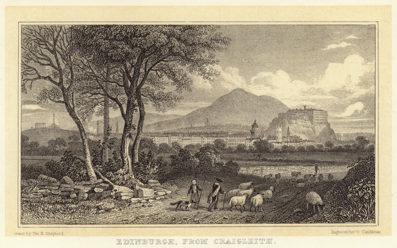 Edinburgh, von Craigleith (Stich) von Thomas Hosmer (after) Shepherd