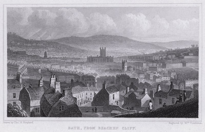 Bath, von Beachen Cliff (Stich) von Thomas Hosmer Shepherd