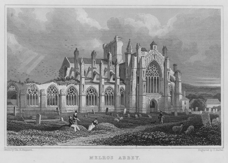 Melros Abbey (Gravur) von Thomas Hosmer Shepherd