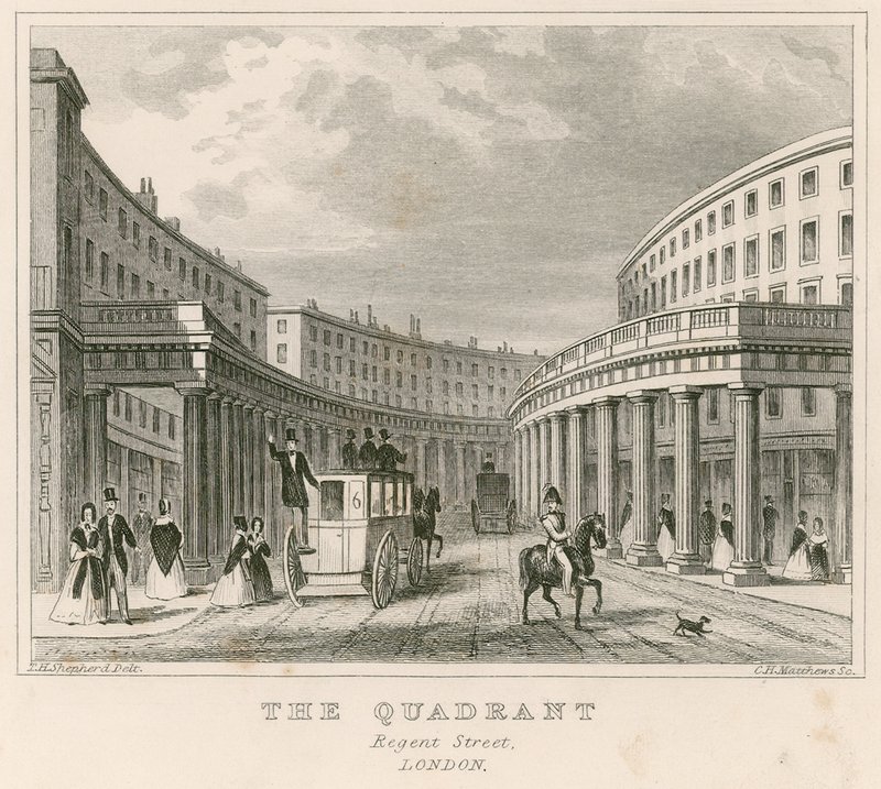 The Quadrant, Regent Street, London von Thomas Hosmer Shepherd