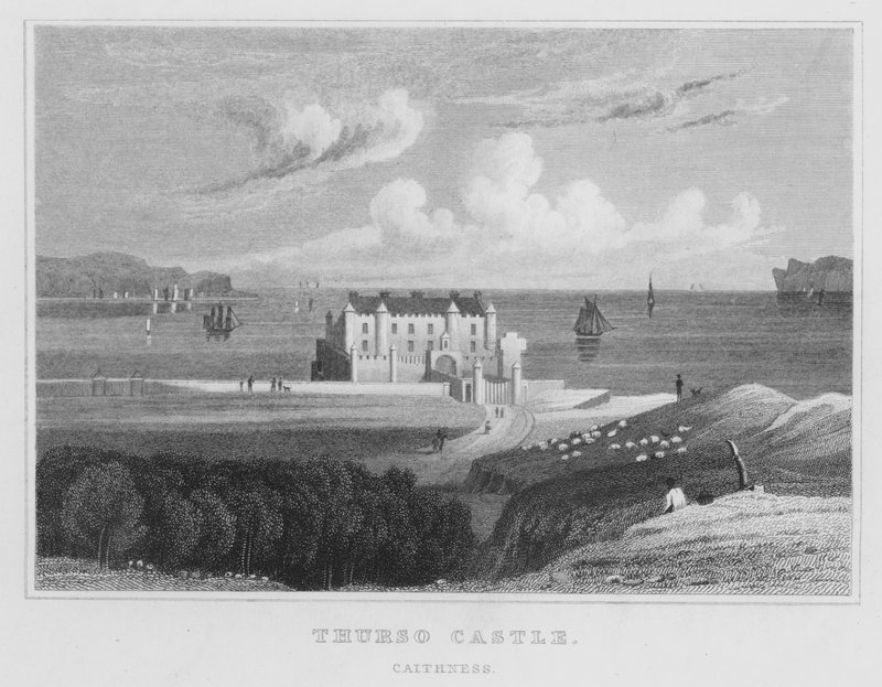 Thurso Castle, Caithness (Gravur) von Thomas Hosmer Shepherd