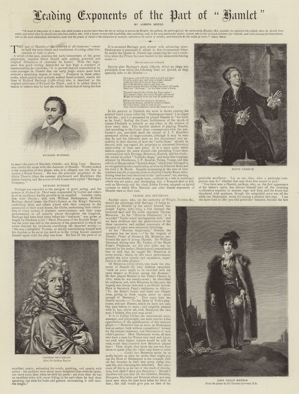Führende Darsteller der Rolle des Hamlet von Thomas Lawrence