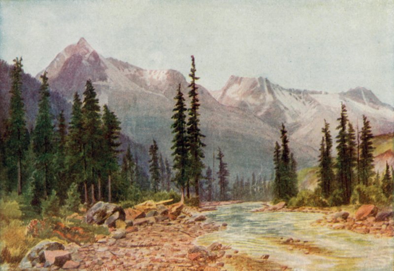 Die Rocky Mountains (Farblithografie) von Thomas Mower Martin