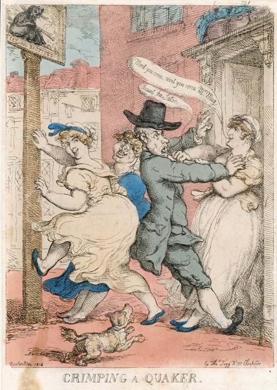 Einen Quäker zwangsrekrutieren von Thomas Rowlandson