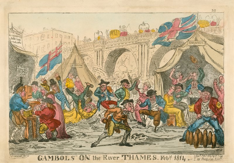 Spiele auf der Themse, Februar 1814 von Thomas Rowlandson