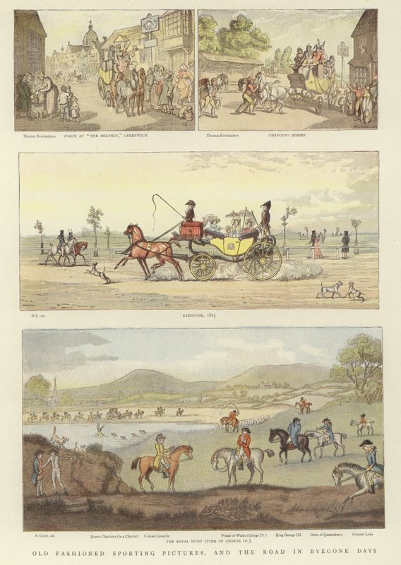 Altmodische Jagdbilder von Thomas Rowlandson