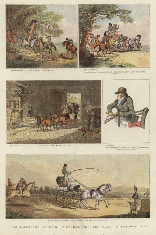 Serie von Reiterillustrationen von Thomas Rowlandson