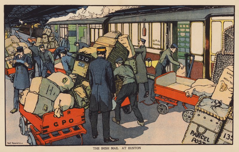 Die irische Post in Euston von Thomas Somerfield