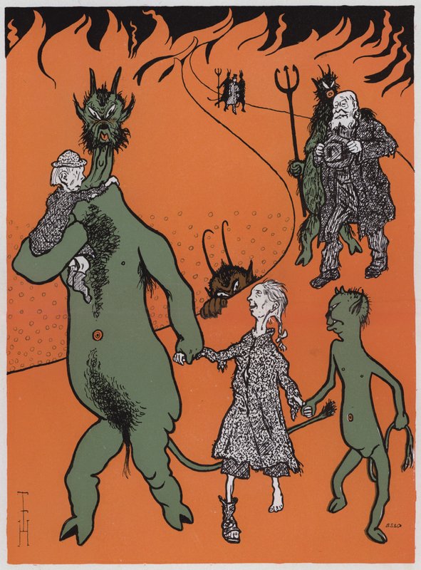 Der Kohlennot (Farblithografie) von Thomas Theodor Heine