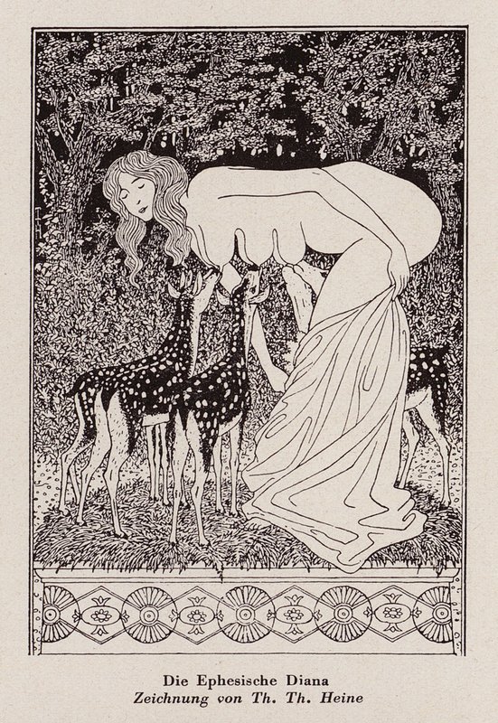 Ephesische Diana (Lithographie) von Thomas Theodor Heine
