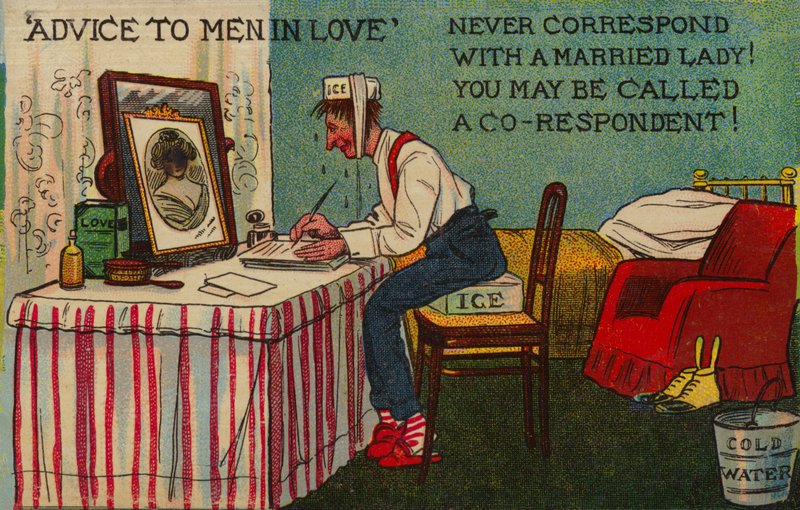 Ratschlag an verliebte Männer, Korrespondieren Sie niemals mit einer verheirateten Dame! Sie könnten als Mitangeklagter bezeichnet werden von Tom Browne