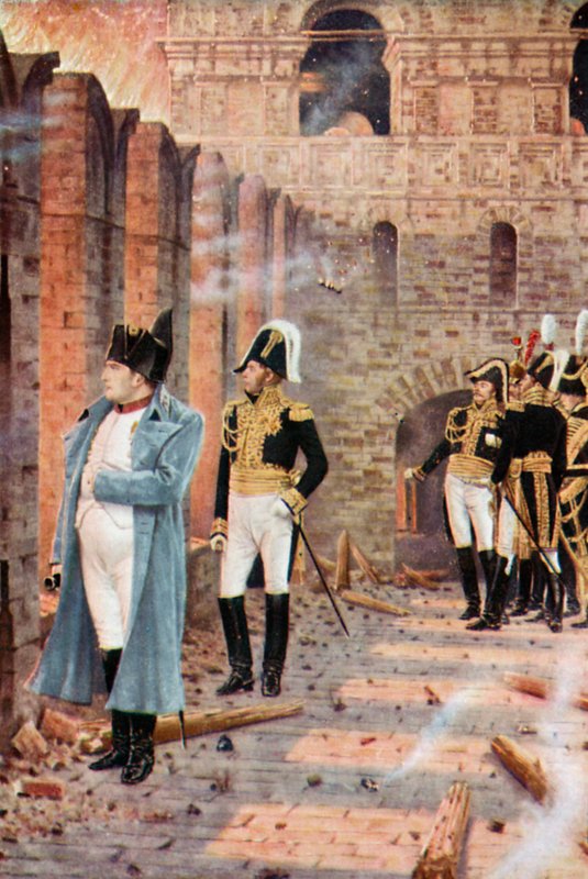 Napoleon in den brennenden Ruinen von Moskau von Vasili Vasilievich Vereshchagin