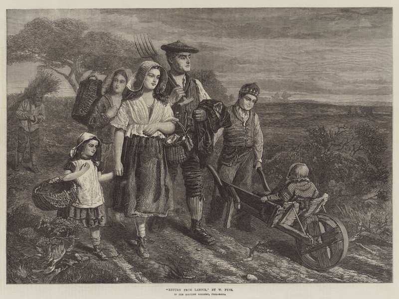Rückkehr von der Arbeit, in der Scottish Gallery, Pall-Mall von W. Fyfe
