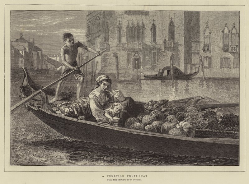 Ein venezianisches Obstboot von Walter Goodall