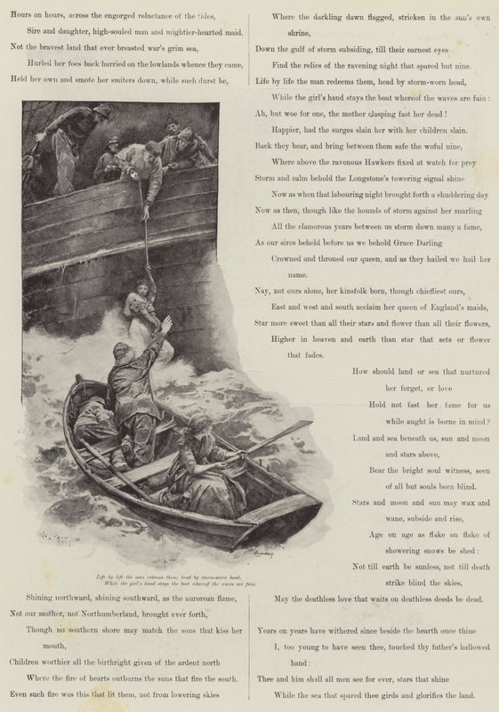 Grace Darling, von A. C. Swinburne von Walter Paget