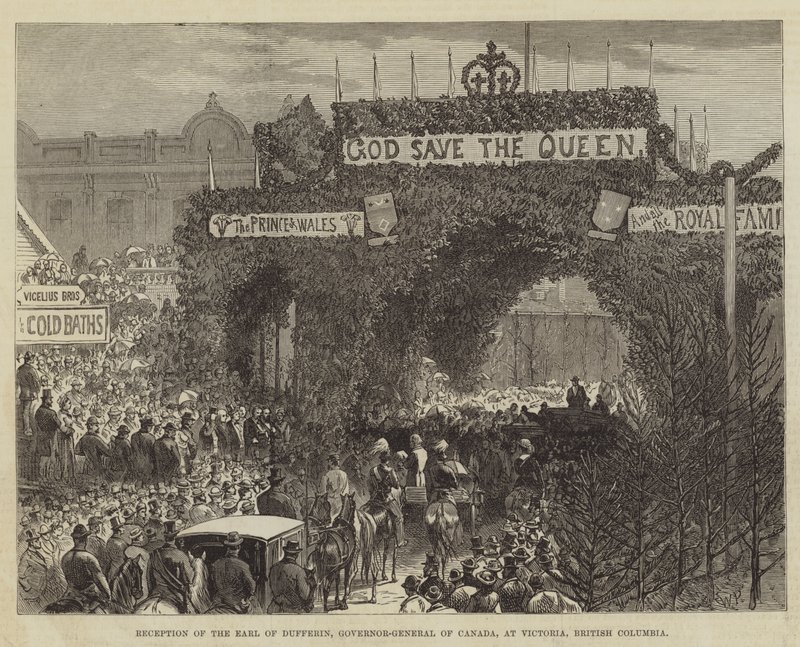 Empfang des Earl of Dufferin, Generalgouverneur von Kanada, in Victoria, British Columbia von Walter Paget