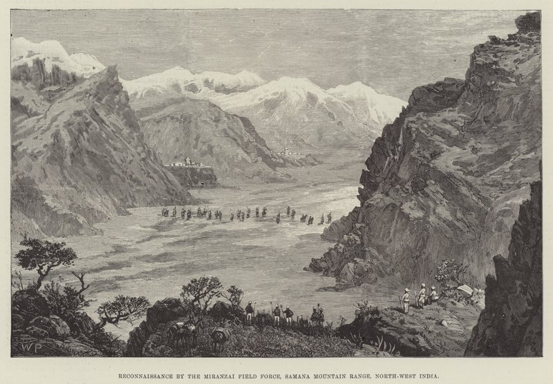 Aufklärung durch die Miranzai-Feldtruppe, Samana-Gebirgskette, Nordwestindien von Walter Paget