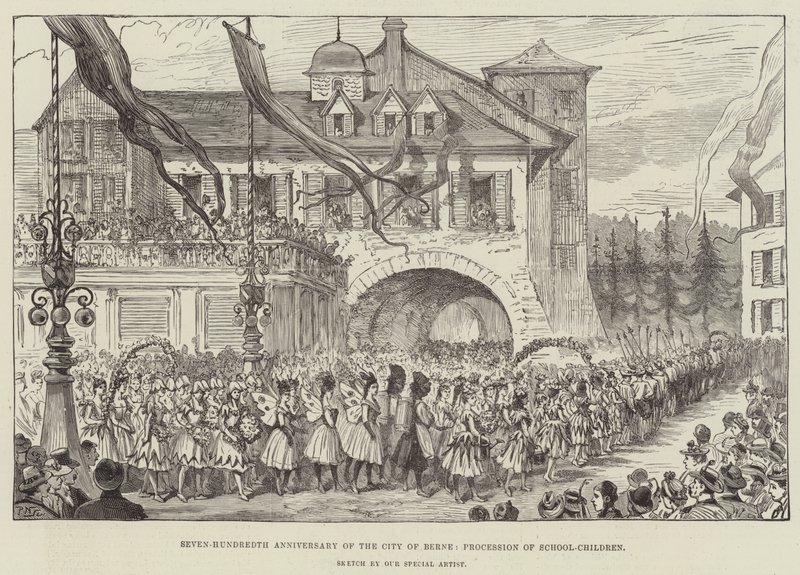 Siebenhundertjähriges Jubiläum der Stadt Bern, Prozession der Schulkinder von Walter Paget