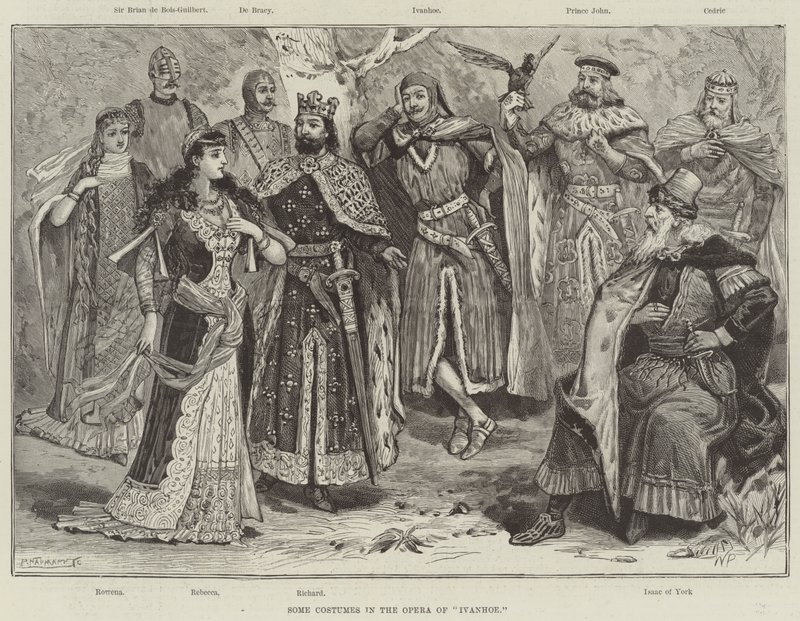 Einige Kostüme in der Oper von Ivanhoe von Walter Paget