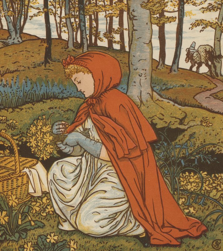Rotkäppchen (Farblithographie) von Walter Crane