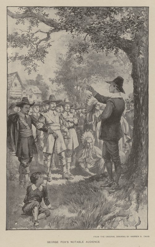 George Foxs bemerkenswertes Publikum (Lithographie) von Warren B. Davis