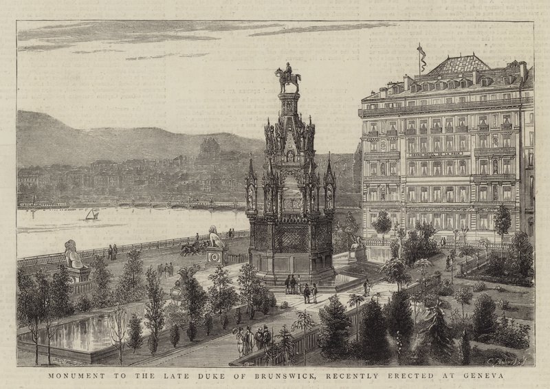 Denkmal für den verstorbenen Herzog von Braunschweig, kürzlich in Genf errichtet von Warry
