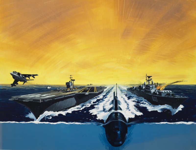 Kriegsschiffe und U-Boot von Wilf (20th century) Hardy