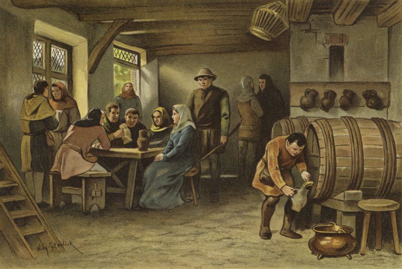 Szene in einer niederländischen Taverne, 14. Jahrhundert von Willem II Steelink