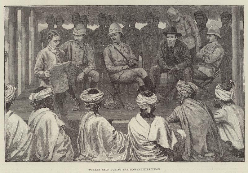 Durbar während der Looshai-Expedition von William Barnes Wollen