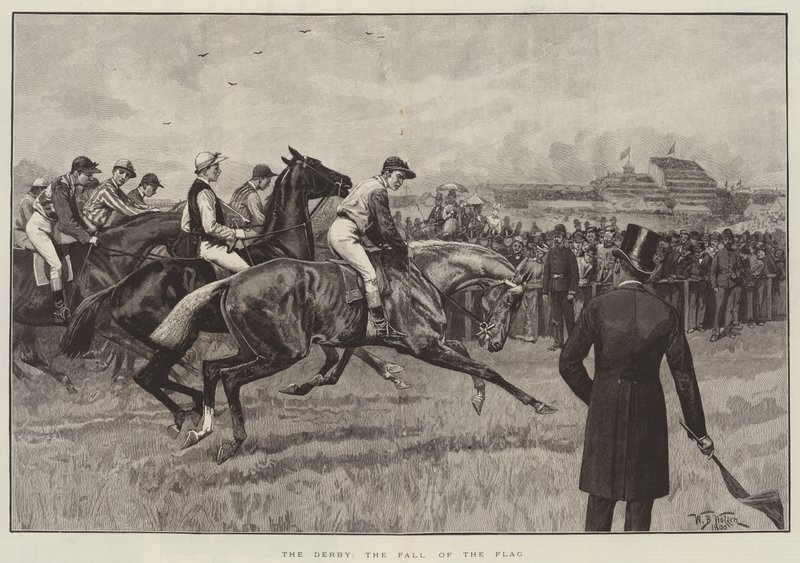 Das Derby, der Fall der Flagge von William Barnes Wollen