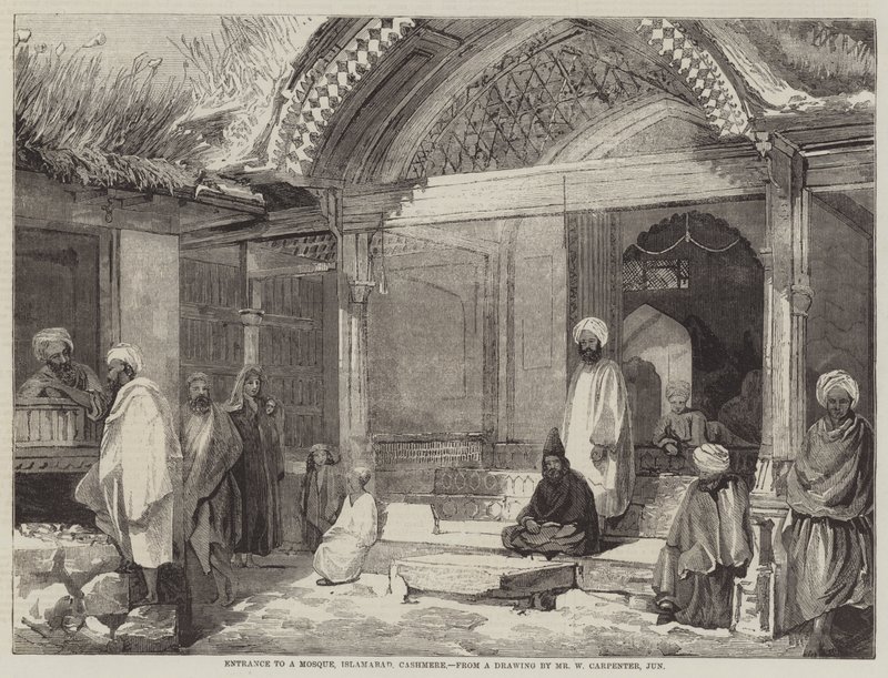 Eingang zu einer Moschee, Islamabad, Kaschmir von William Carpenter