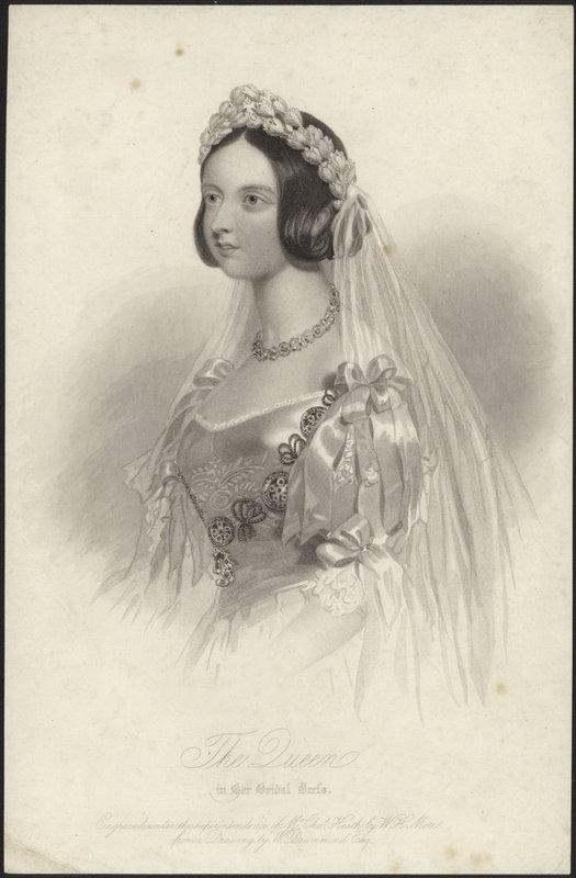 Königin Victoria in ihrem Brautkleid von William Drummond
