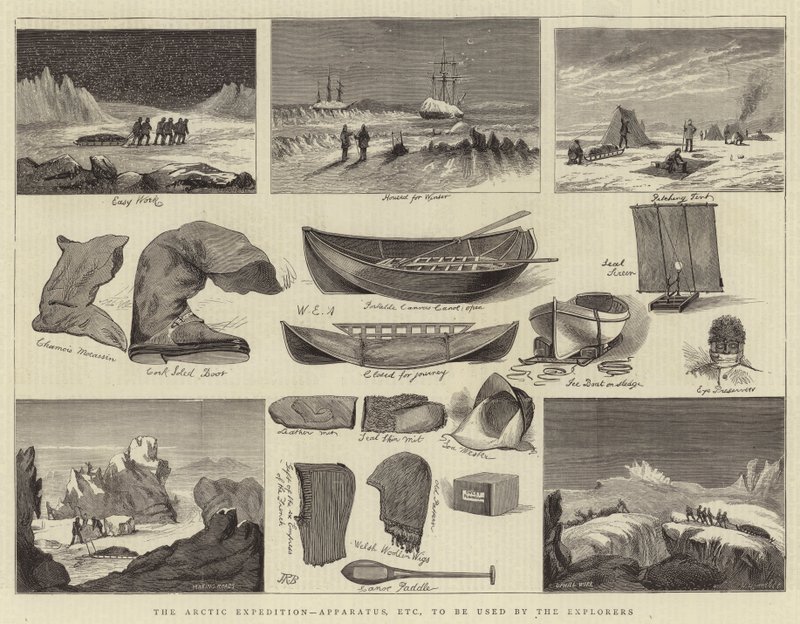 Die Arktis-Expedition, Apparate usw., die von den Entdeckern verwendet werden sollen von William Edward Atkins
