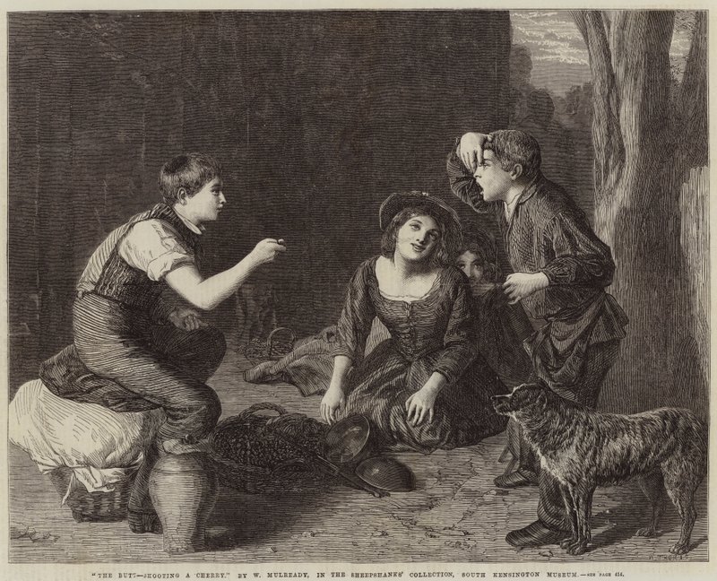 Der Hintern, der eine Kirsche schießt von William Mulready