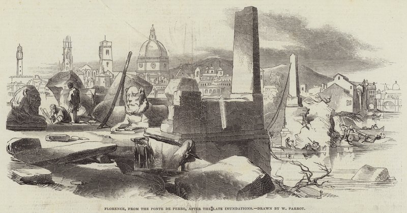 Florenz, von der Ponte de Perro, nach den letzten Überschwemmungen von William Parrott