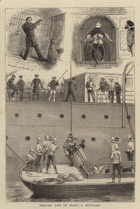 Militärleben an Bord eines Truppenschiffs von William Ralston