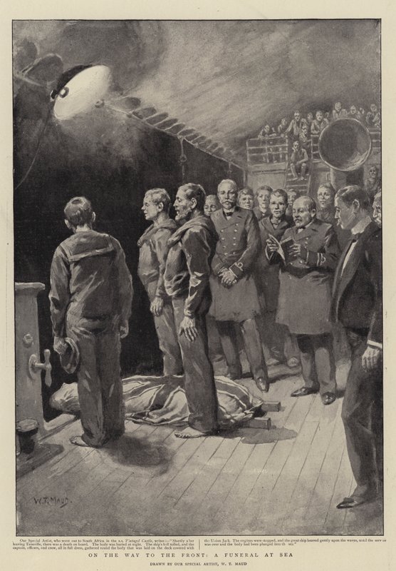 Auf dem Weg zur Front, eine Beerdigung auf See von William T. Maud